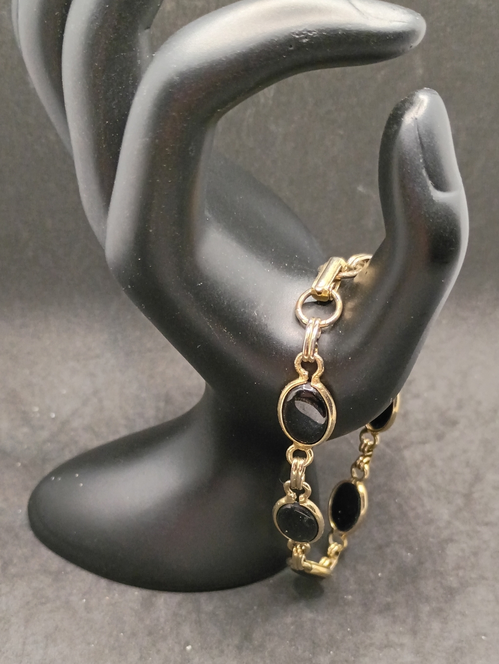 Vintage Gold and Black Link Bracelet